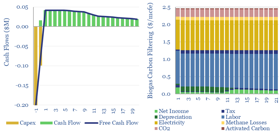 Financial model for a biogas upgrading facility.